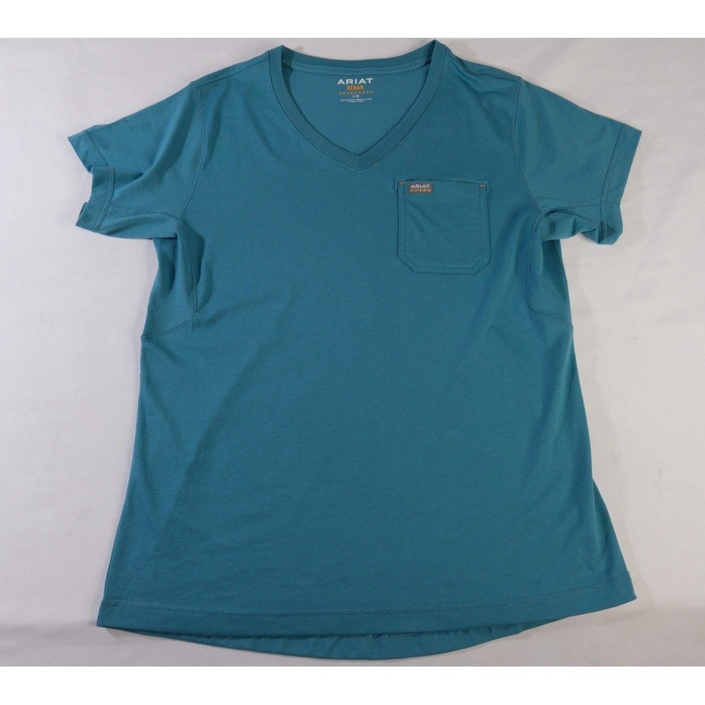 Ariat Rebar Graphic Pocket Blue Women’s Large Short Sleeve Tee Vented